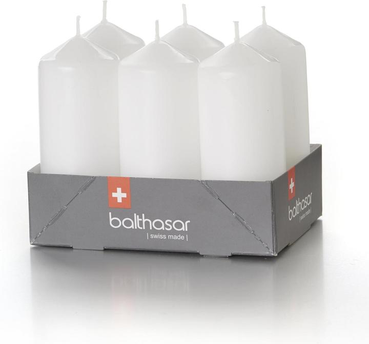 Balthasar Cylindre bougie blanche 6er (6 pcs)