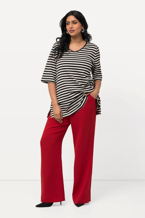 Actual product image Ulla Popken Triacetate Blend Wide Straight Leg Suit Pants (42)