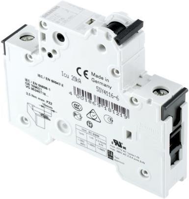 Produktbild Siemens Sicherungsautomat 1-polig 16A Typ B