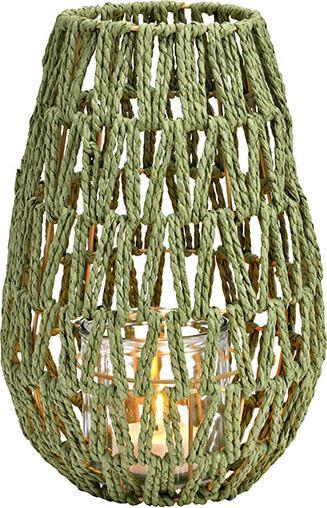 Actual product image G. Wurm Lantern made of paper/cardboard, metal, glass 10x10x10cm green (W/H/D) 22x31x22cm for indoor use