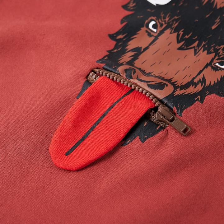 Immagine prodotto VidaXL Maglia con cappuccio per bambini rosso scuro 128,Materiale: 95 (128)