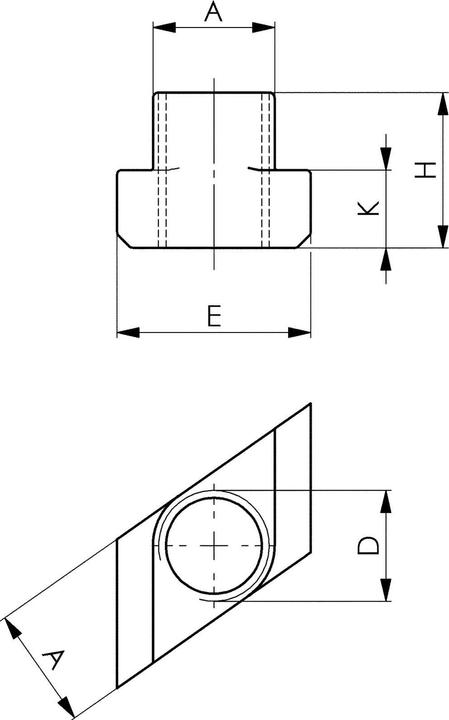 Produktbild Amf T-Nutenstein Nr. 510 T-Nut 10 mm M8 rhombisch