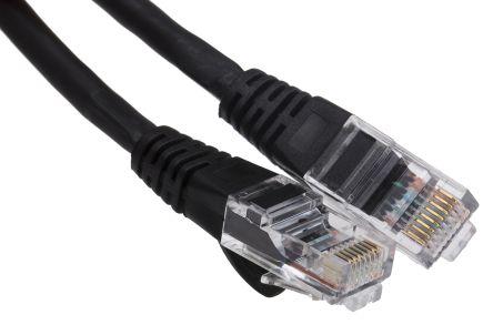 Actual product image Rs Pro Patch cord Cat.6 UTP PVC 2m black (UTP, CAT6, 2 m)