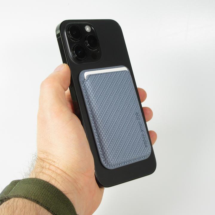 Actual product image PhoneLook Magnetic card holder Wallet Carbon effect Compatible with MagSafe (Apple iPhone 12)