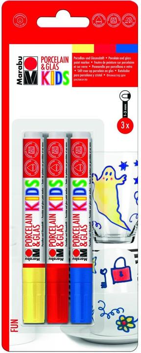 Produktbild Marabu Porzellan- und Glasmalstift KIDS (Gelb, Blau, Rot, 3 mm, 3 x)