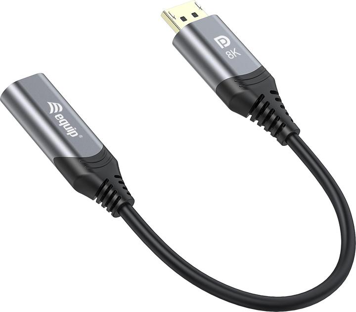 Produktbild equip Displayport->HDMI Adapter 1.4 St/Bu 8K/60Hz grau (HDMI, 1 cm)