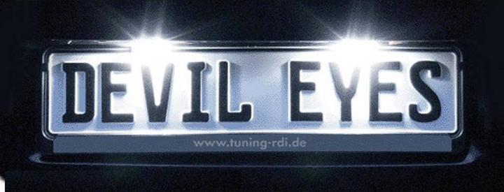 Actual product image Devil Eyes LED license plate lightinguniversal