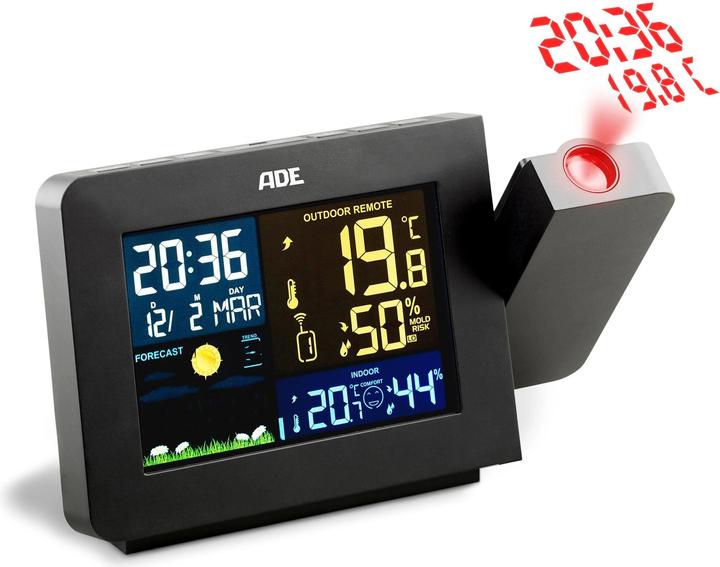 ADE Digitale Wetterstation m. Projektion schwarz