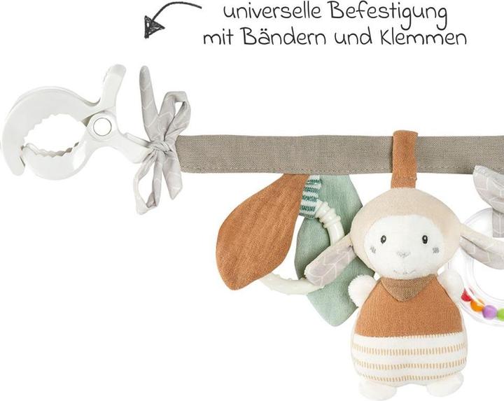 Image du produit Fehn Kinderwagenketten Kinderwagenkette mit Rassel & Quietsche - Esel & Schaf