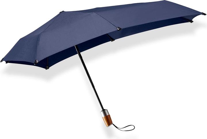 Senz Mini Automatic Deluxe Foldable Storm Regenschirm, Midnight Blau