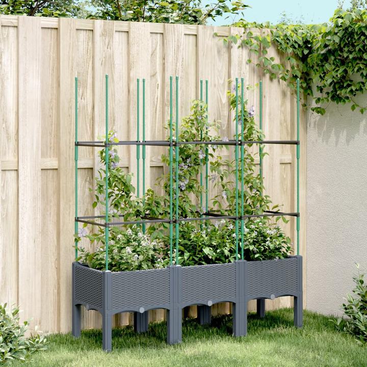 Produktbild VidaXL Pflanzkübel mit Rankgitter PP