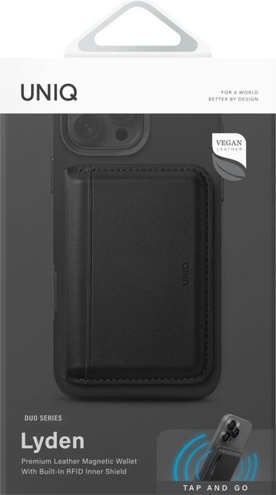 Actual product image Uniq Lyden DS RFID Magnetic Wallet with Phone Stand - Black