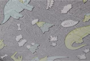 Productafbeelding Toi-Toys Glow N Fun Glow in the Dark Dino deken, 130x150cm (130 x 150 cm)
