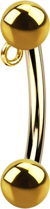 Produktbild Star Piercing Micro Banane vergoldet Innengewinde mit Kugel und Kugel Ring für Anhänger (Chirurgenstahl 316L)