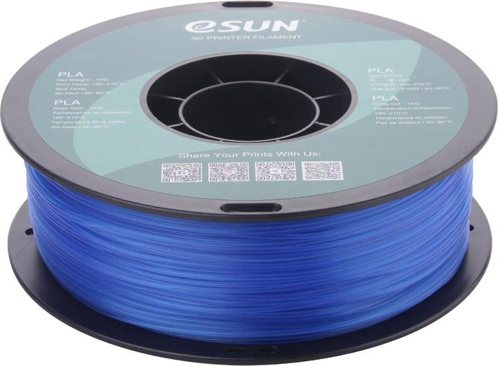 Immagine prodotto eSUN Filamento PLA blu trasparente 1,75mm 1Kg (PLA, 1.75 mm, 1000 g, Blu)