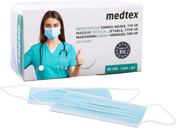 Actual product image Medtex Disposable medical masks type IIR, 50 pcs. (Protection class I, 50 x)