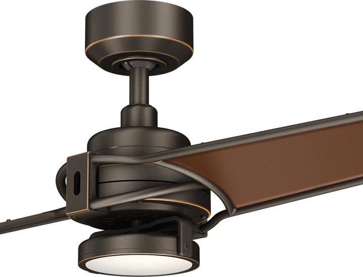 Actual product image Elstead Lighting Xety silent ceiling fan with LED light Ø142cm + remote control champagne