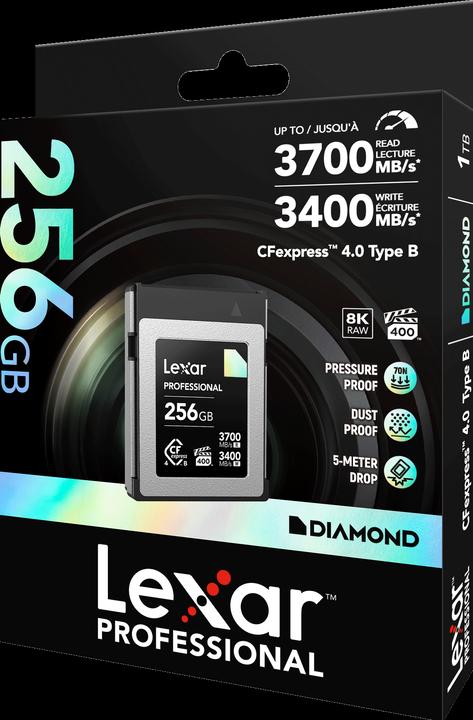 Image du produit Lexar CFexpress PRO 4.0 Type B DIAMOND Series 256GB - R3700/W3400MB/s - VPG400 (256 Go, CFexpress type B)