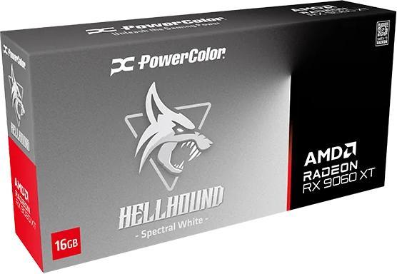 Produktbild Powercolor Radeon RX 9060 XT Hellhound Spectral White - 16GB GDDR6 RAM - Grafikkort (16 GB)