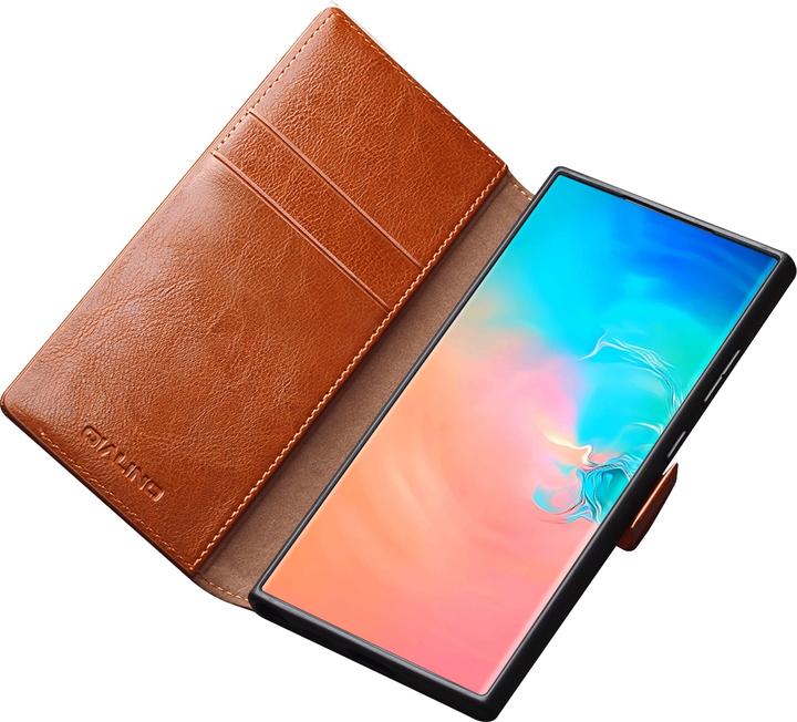 Actual product image QiAlino Hülle Flip mit magnetischem Verschluss Hellbraun (Samsung Galaxy S25 Ultra)