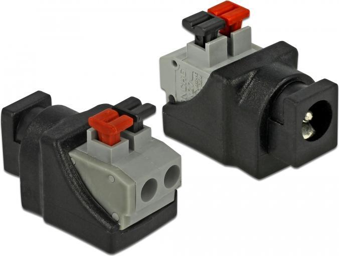 Produktbild Delock Adapter DC 5,5 x 2,1 mm Buchse > Terminalblock mit Drucktasten 2 Pin (0.03 m)