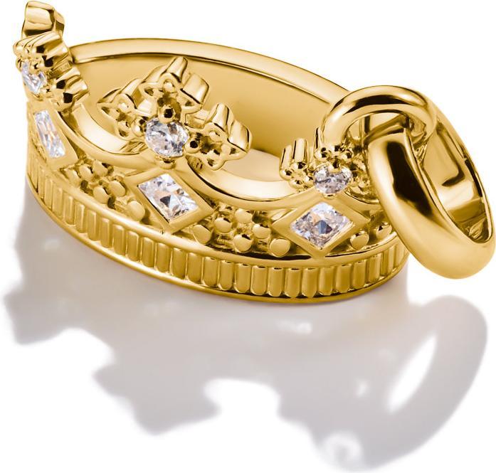 Produktbild Thomas Sabo Charm-Anhänger Krone mit Steinen Connect vergoldet (Silber 925)