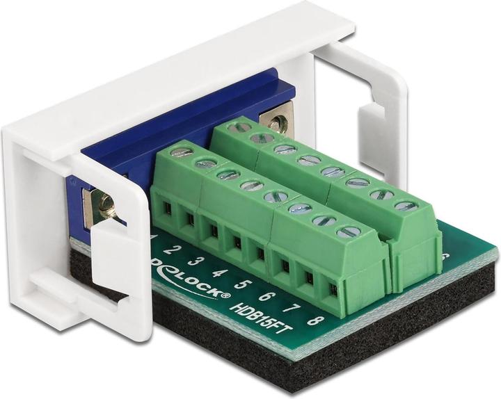 Image du produit Delock Easy 45 module VGA socket à 16 pin terminal block 22.5 x 45 mm (VGA, 4.30 cm)