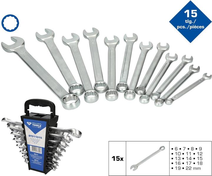 Produktbild Brilliant Tools Schlüsselsatz (18 mm, 10  mm, 15 mm, 13 mm, 17 mm, 22 mm, 12 mm, 14 mm, 19 mm, 11 mm, 16 mm)