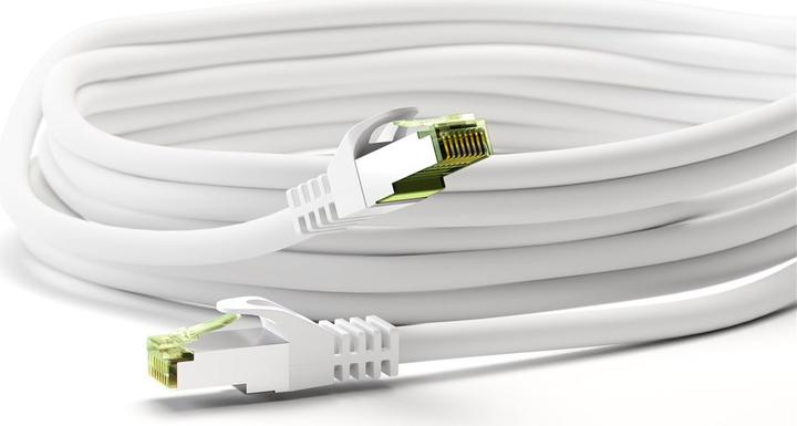 Immagine prodotto Goobay Cavo patch RJ45 con cavo CAT 8.1 S/FTP grezzo, bianco (S/FTP, CAT8.1, 7.50 m)
