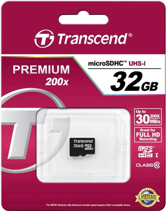 Produktbild Transcend microSDHC Card (32 GB, microSDHC, U1)