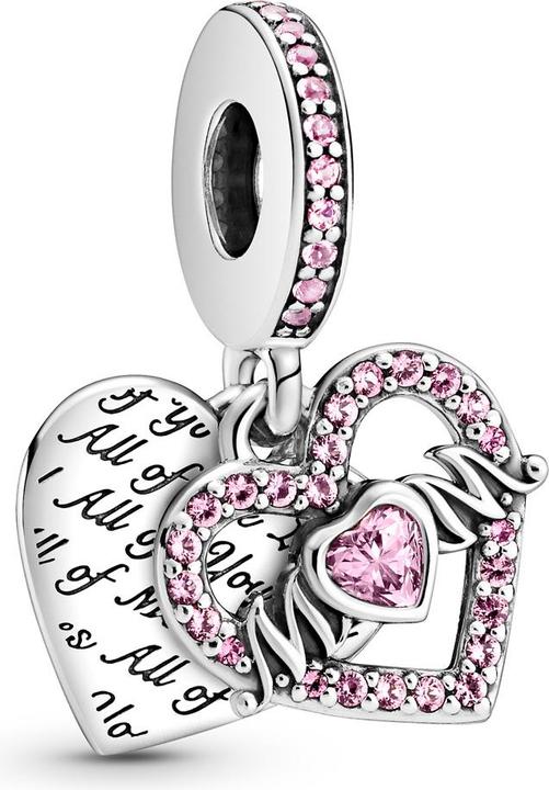 Pandora Heart & Mum Charm (Sterling-Silber)