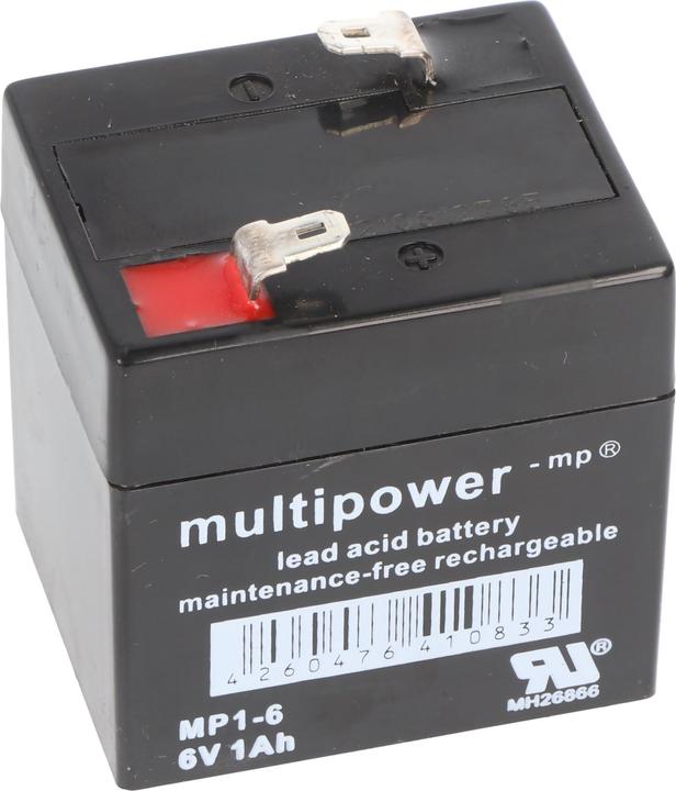 Produktbild Multipower MP1-6 Akku PB Blei, 6 Volt 1000mAh, Anschluss 4,8m (6V)
