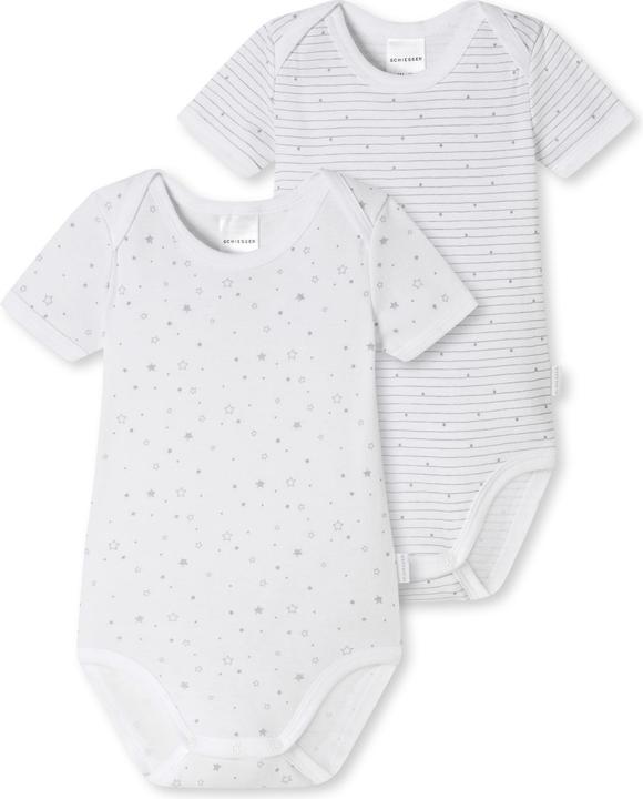 Schiesser Kinder Body weiss/klein gemustert (68)