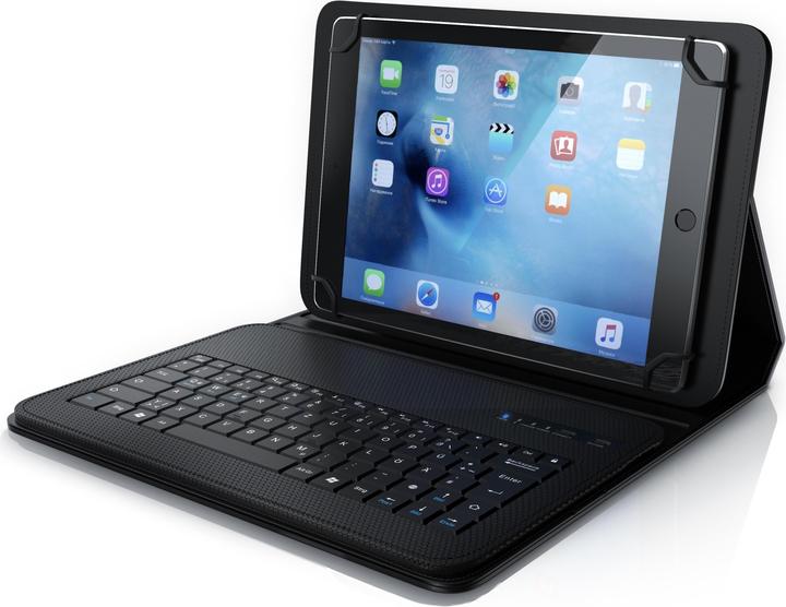 Produktbild Aplic Bluetooth Tablet Tastatur, Keyboard mit Kunststoffcase für 9-12" Tablets, magnetische Befestigung (DE, 9" - 12" Tablets)
