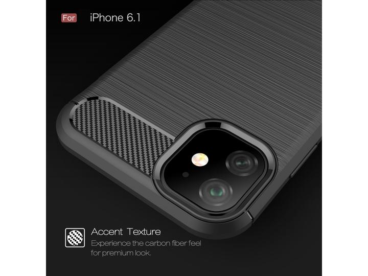 Image du produit Screenguard Apple iPhone 11 Étui en carbone brossé TPU souple (Apple iPhone 11)