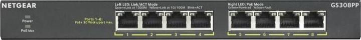 Actual product image Netgear GS308PP-100EUS (8 Ports)