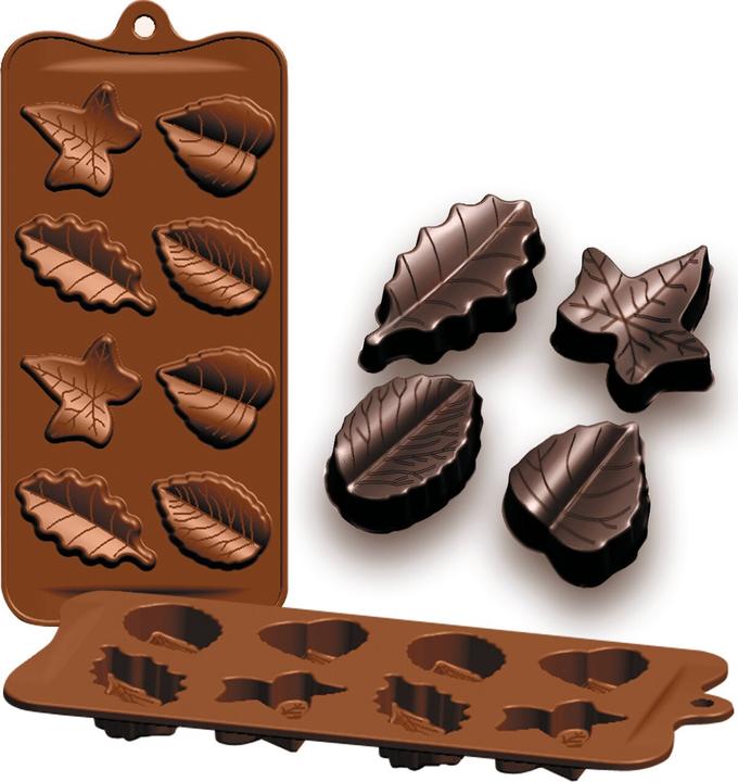 Produktbild Ibili Silikonformen Blätterpralinen 10 x 21 x 2,5 cm Für perfekte Pralinen & Deko aus Schokolade