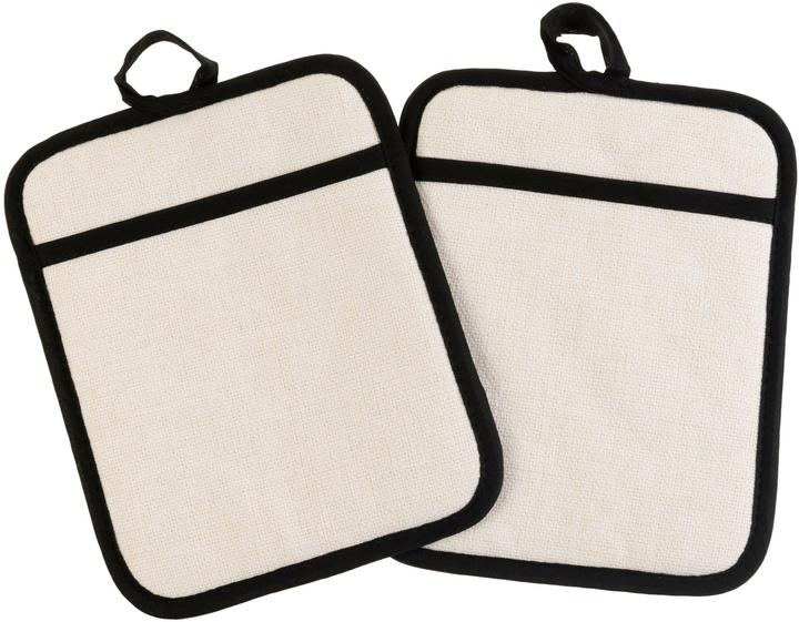 Actual product image FTM Potholder 2 pieces, beige (20% cotton, 80% linen)