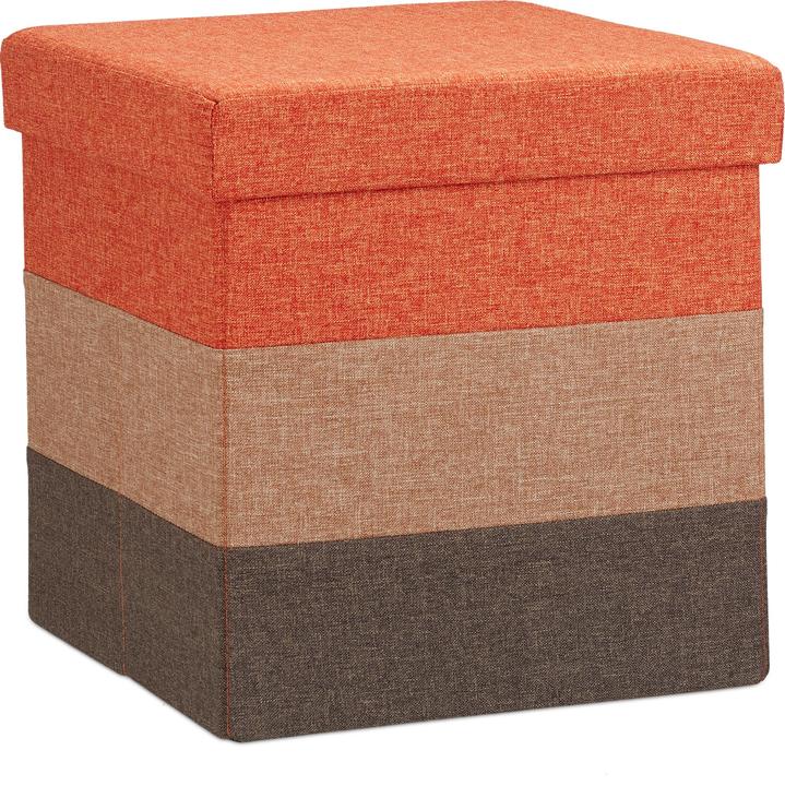 Actual product image Relaxdays Padded Striped Ottoman