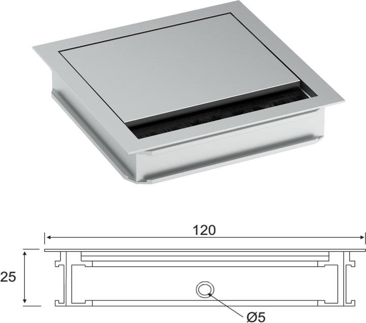 Actual product image Bachmann loop square (Cable hole, 12 cm)