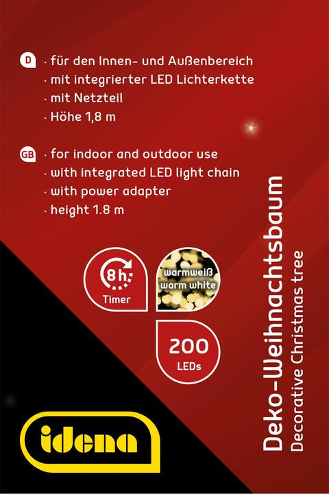 Immagine prodotto Idena Albero di Natale con LED 8h timer 180cm (180 cm)