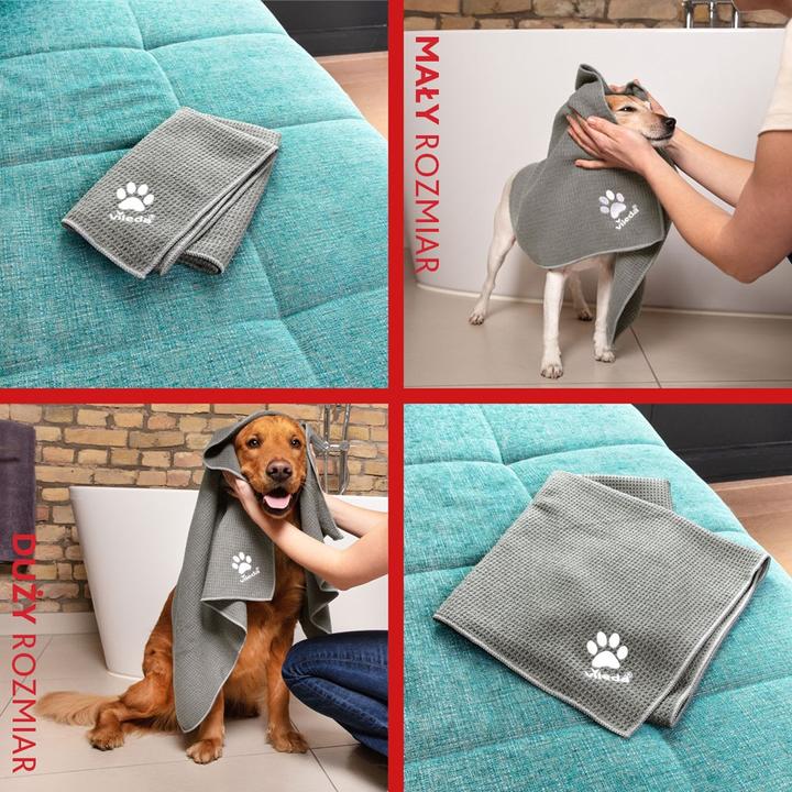 Immagine prodotto Vileda Asciugamano in microfibra Pet Pro M (grigio, taglia M, 45 x 70 cm) (Gatto, Cane)