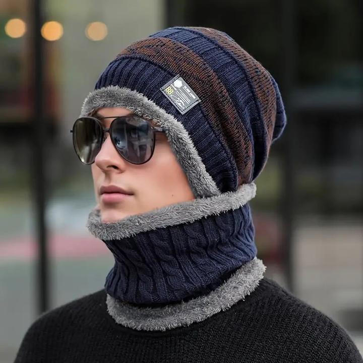 Swissdetector Winter-Strickmütze Multifunktional - Blau