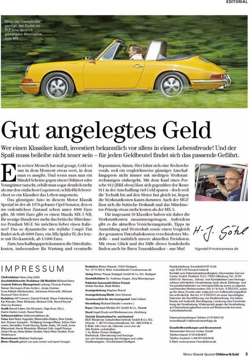 Produktbild Motor Klassik Spezial - Oldtimer & Geld (Deutsch, 2022)