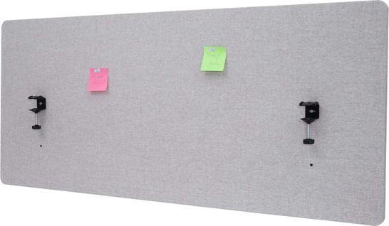 Produktbild Mendler Akustik-Tischtrennwand, Büro-Sichtschutz Schreibtisch Pinnwand, doppelwandig Stoff/Textil - 140x60cm (140 x 60 x 2 cm)