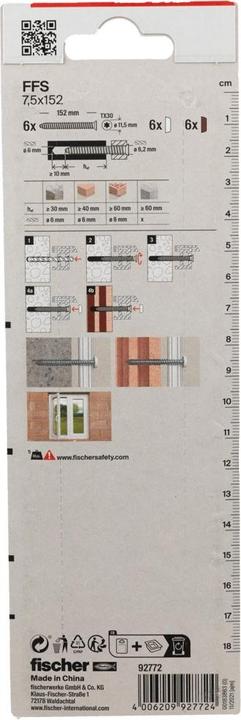 Actual product image Fischer Window frame scraper FFS 7.5x152 K (6) (6 pcs.)