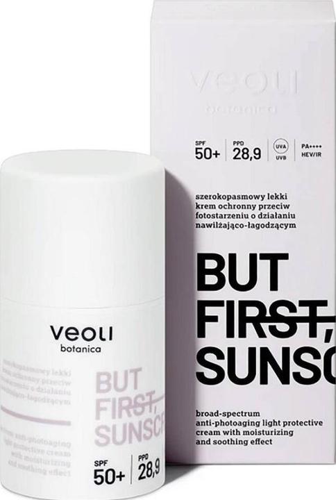 Veoli Botanica But First Sunscreen - Leichte Breitspektrum Anti-Aging Creme 50 ml (Sonnencreme, 50 ml)