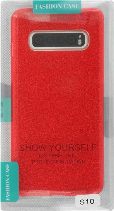 Actual product image OEM Silicon Case Glittery for Samsung Galaxy S10 red (Samsung Galaxy S10)