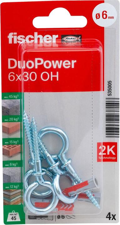 Produktbild Fischer SB Nylondübel Duopower mit Ösenhaken (4 Stk.)