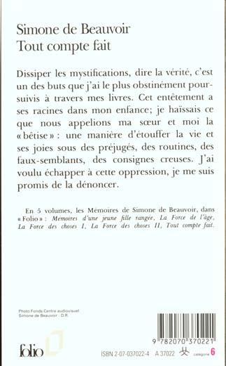 Produktbild Tout compte fait (Französisch, Beauvoir Simone de, 1978)